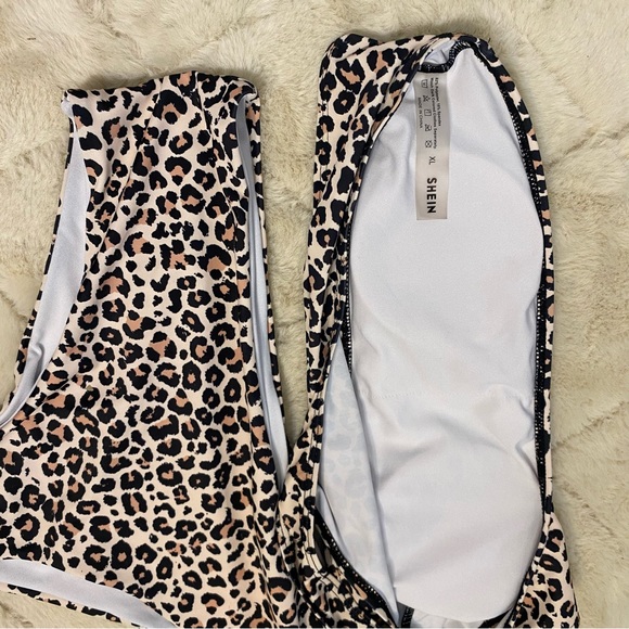Leopard print • high waisted one shoulder bikini - Picture 4 of 5